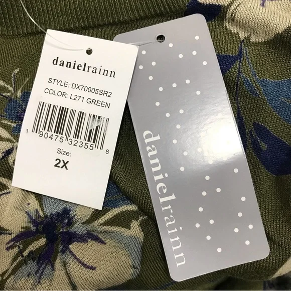 Daniel Rainn Green Floral Sweater - Picture 4 of 6